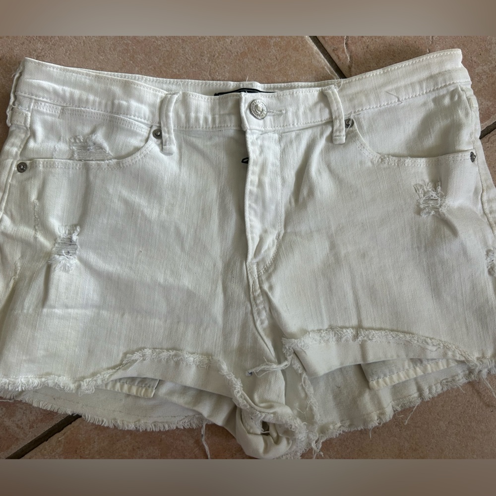 Abercrombie & Fitch White Denim Shorts